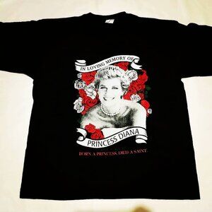 Vintage 90s Princess Diana T-shirt black retro